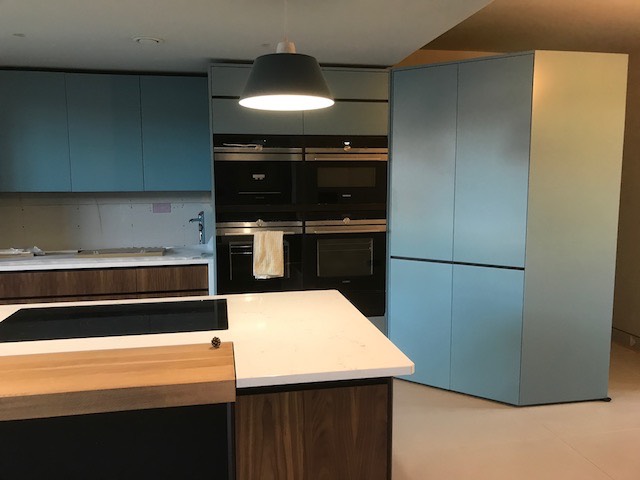 Walnut and painted kitchen